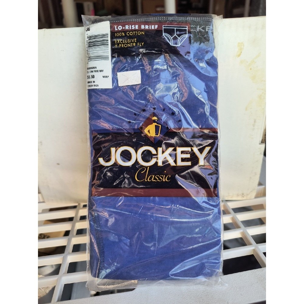 Vintage 2000 Sealed Jockey Classic Blue under briefs size 36 Cotton Lo-rise